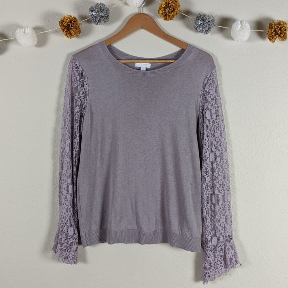 14th & Union Lace Sleeved Sweater Size M
